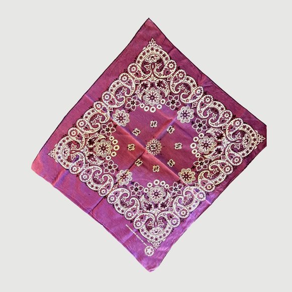 Vtg Purple Bandana Crafted with Pride Made in USA Cotton RN15187 - Picture 1 of 4